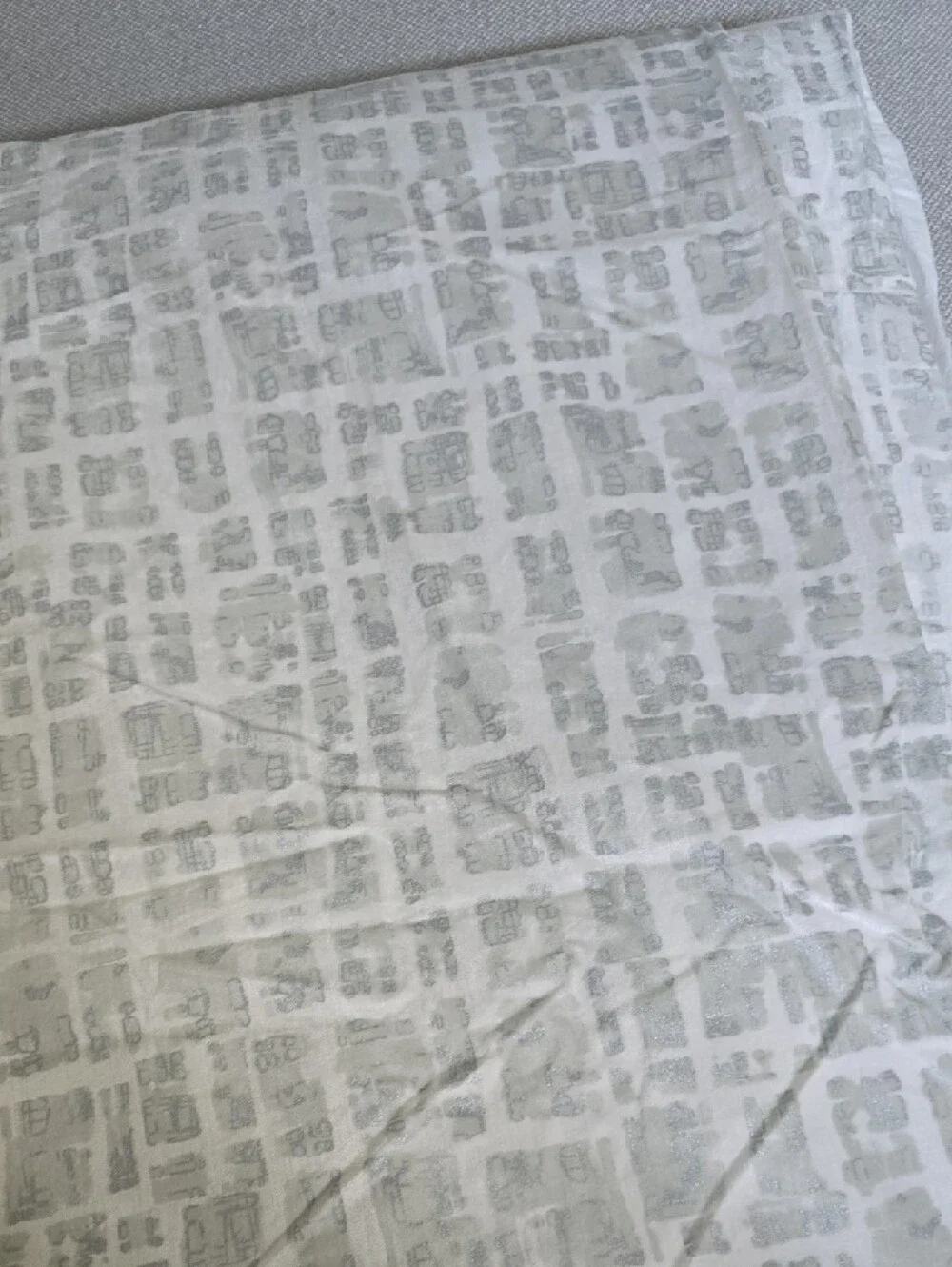 West Elm Metallic Luxury White and Light Gray Duvet Cover Set - Modern Bedding